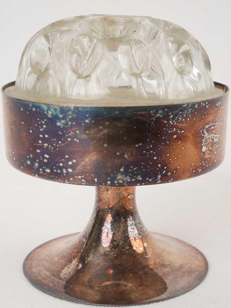 Antique-style silver glass table vase