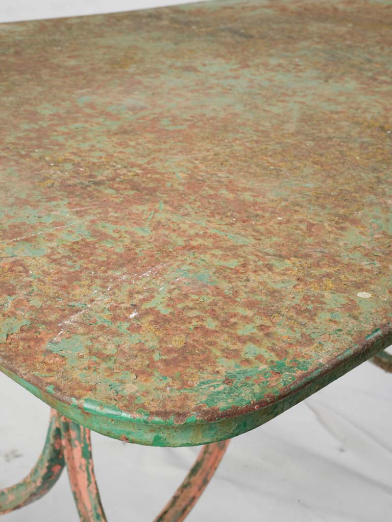Distressed green cafe table