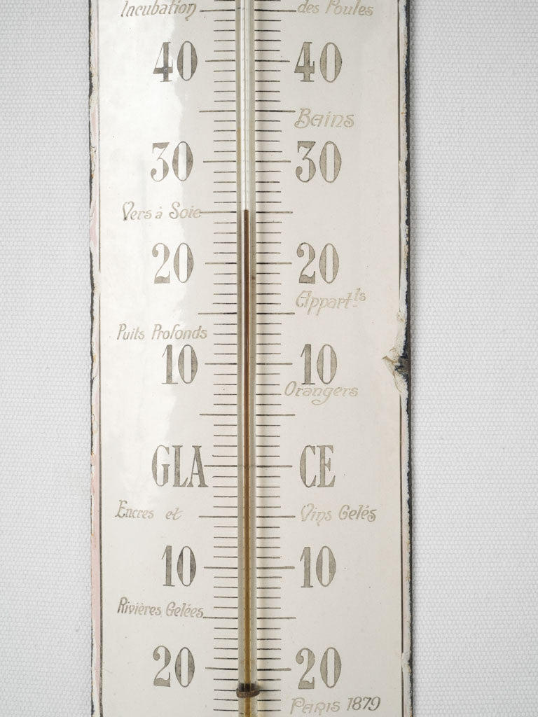 Collectible antique enamel thermometer