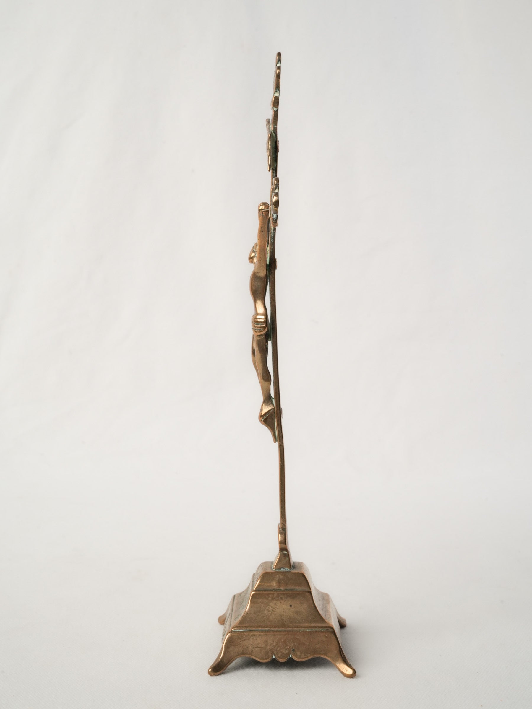 18th-Century Jansenist Brass Standing Crucifix