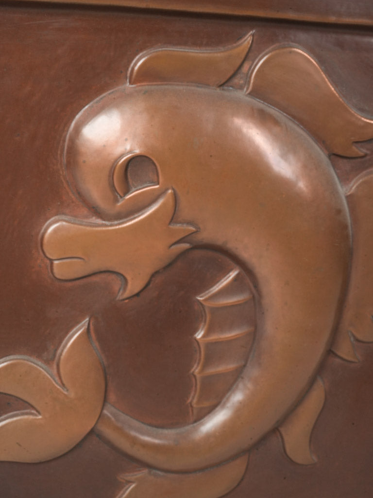 Decorative copper hearth screen