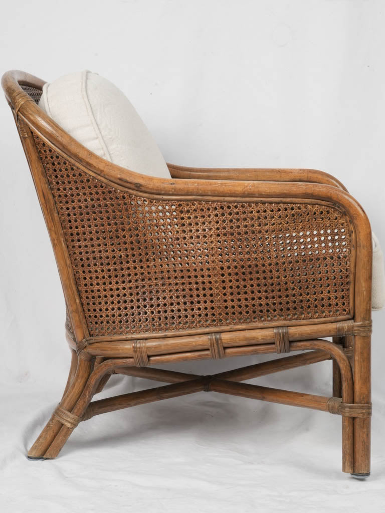Relaxed 1950s Cane Armchairs