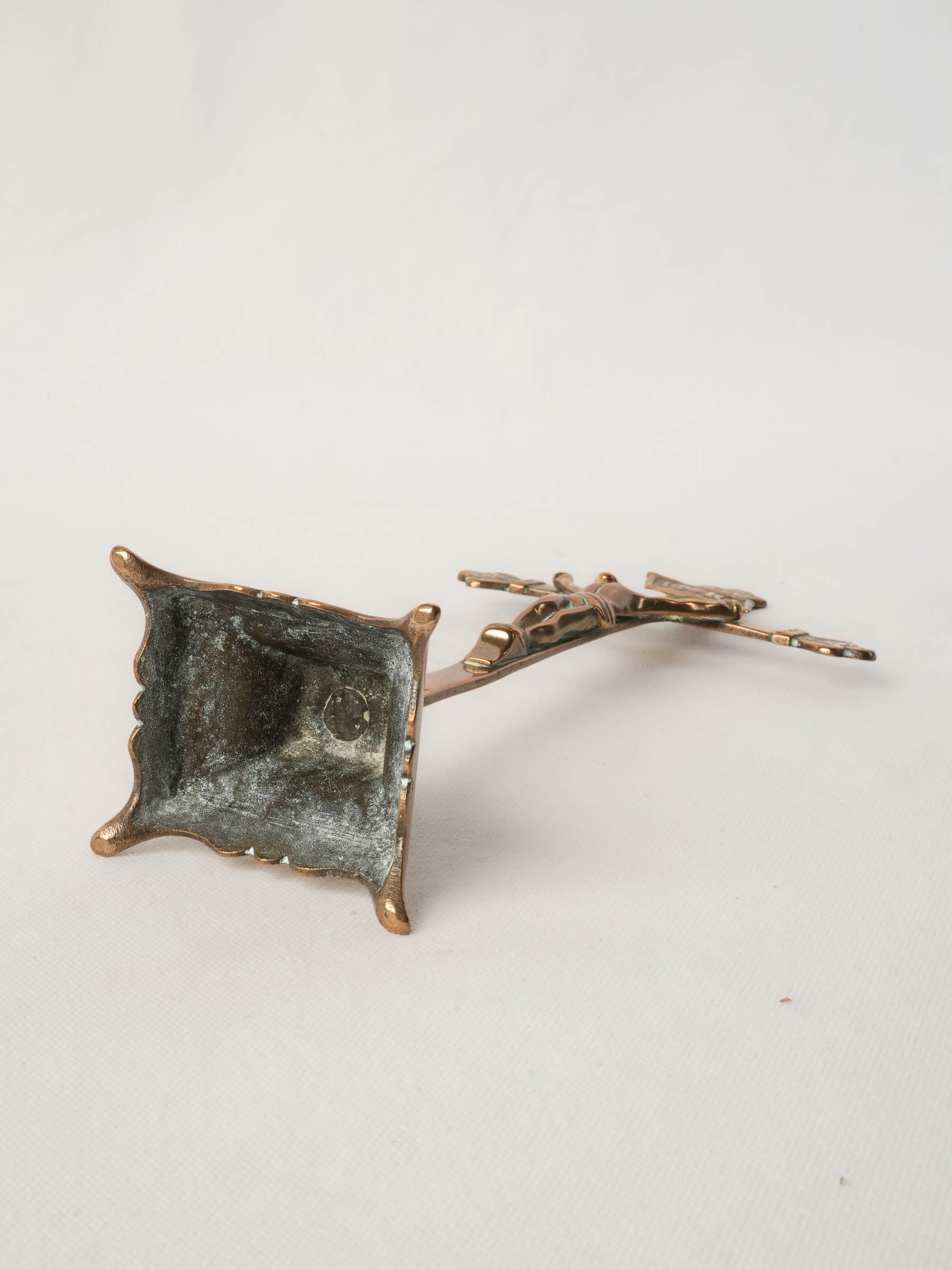 18th-Century Jansenist Brass Standing Crucifix