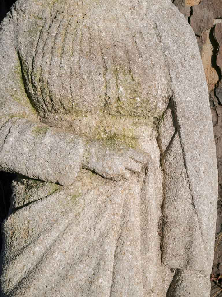 Traditional stone crown girl sculpture