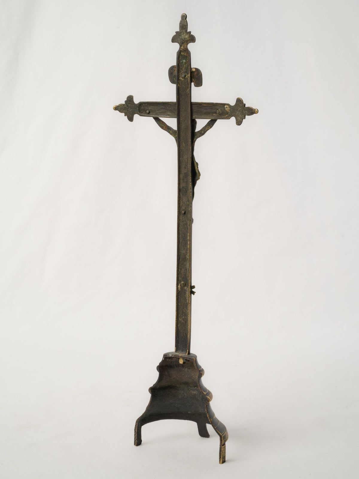 Early 19th-Century French Brass Standing Crucifix