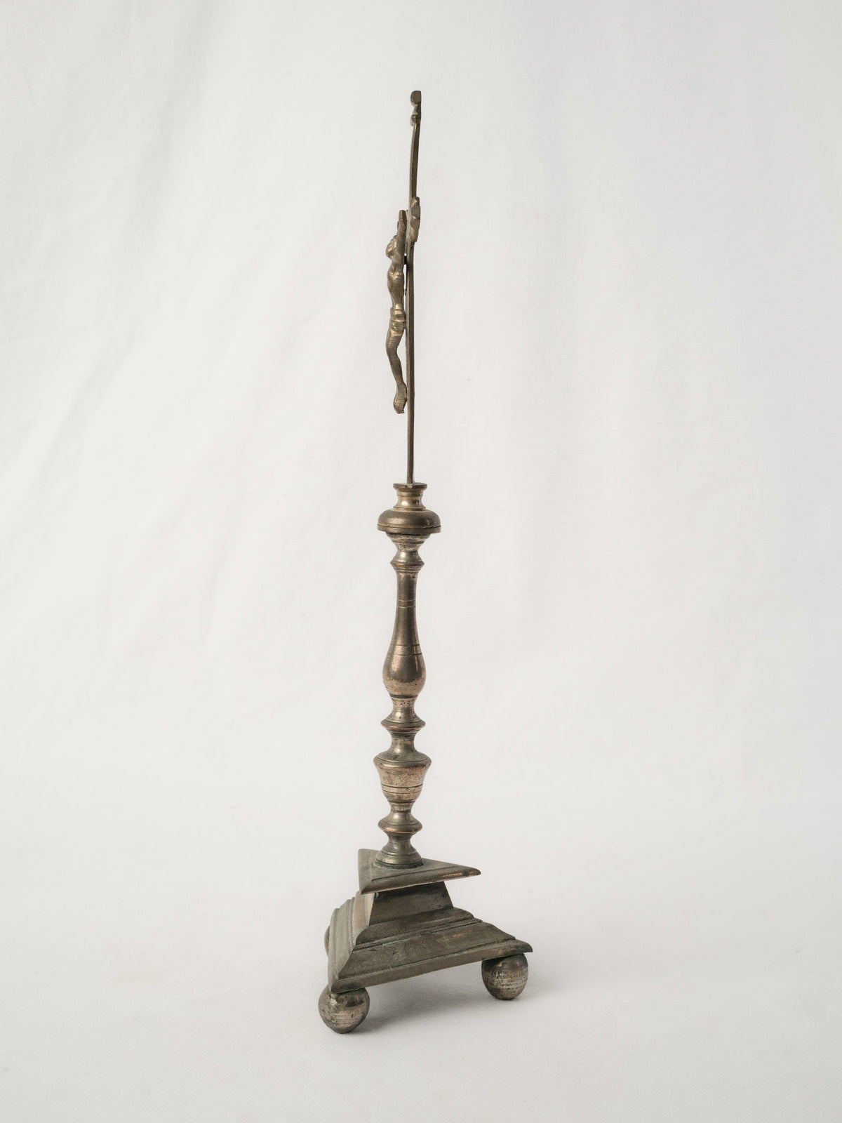 19th-Century French Silver-Plated Standing Crucifix