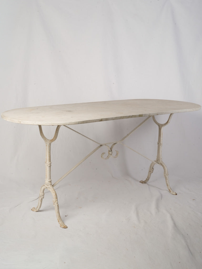Vintage narrow marble console table