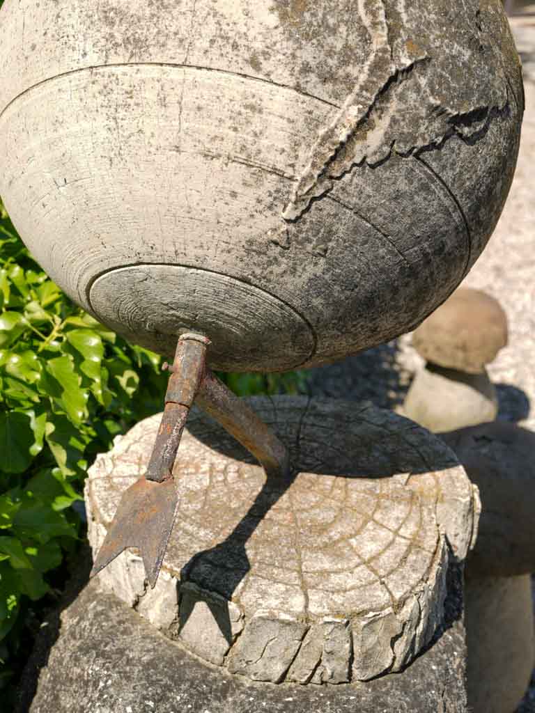 Aged faux bois armillary sphere statement piece