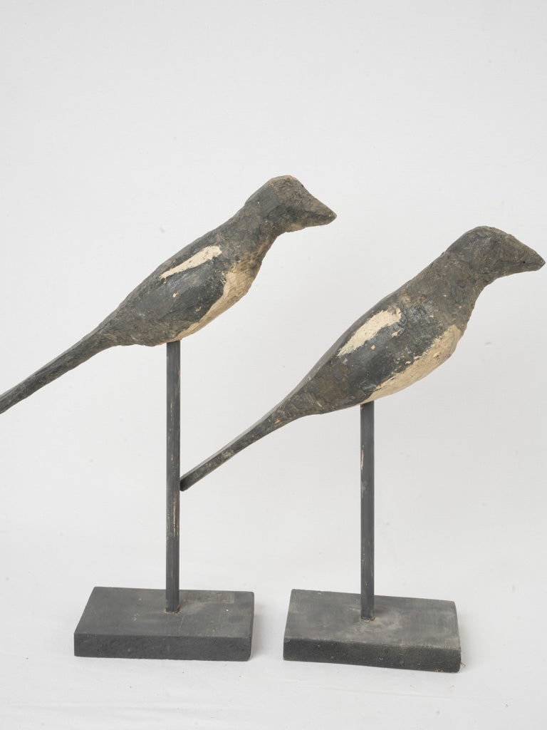 Handcrafted minimalist magpie sculptures