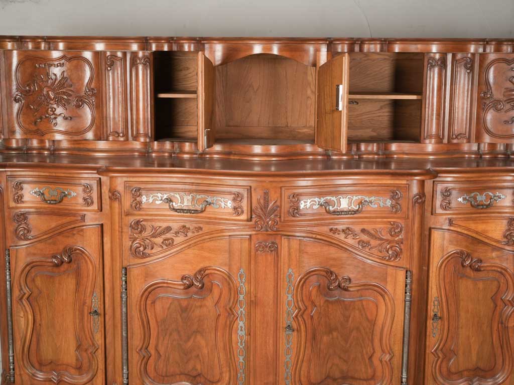 Detailed carved walnut buffet