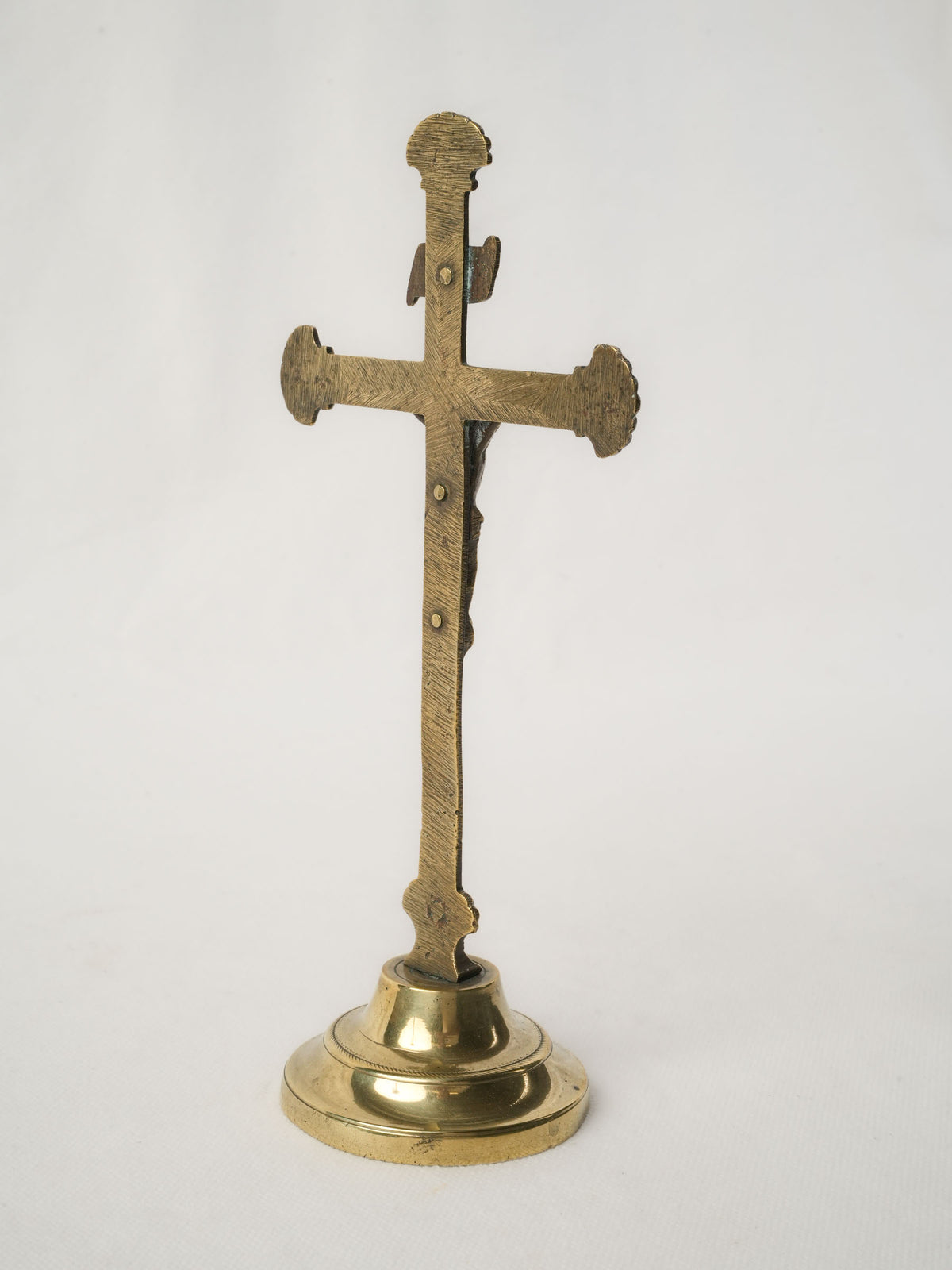 Post-Revolution 19th-Century French Brass Standing Crucifix