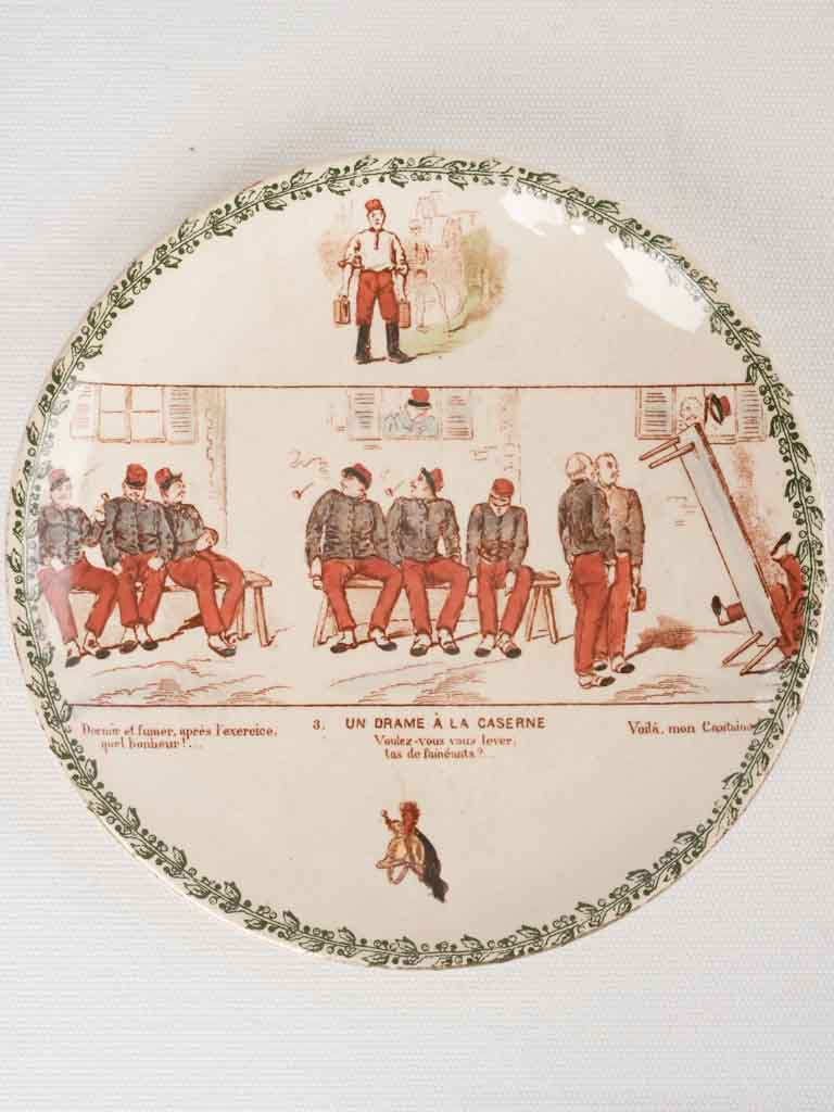 Aged satirical art decorative plates