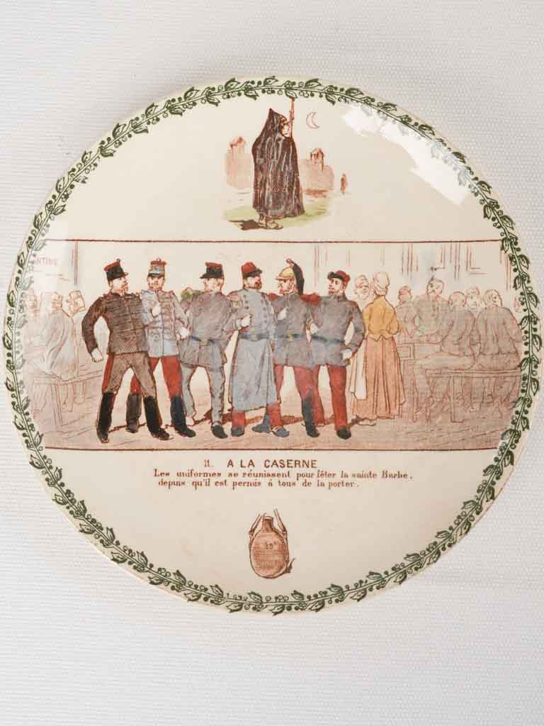 Nostalgic military/police caricature plates set