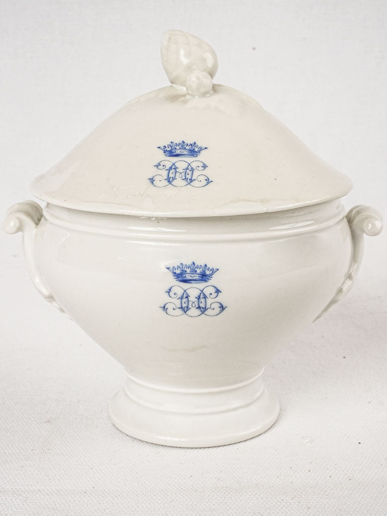 Miniature tureen w/ monogram 6¾"