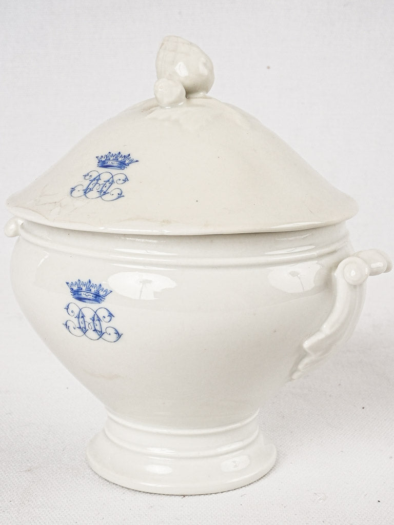 Miniature tureen w/ monogram 6¾"