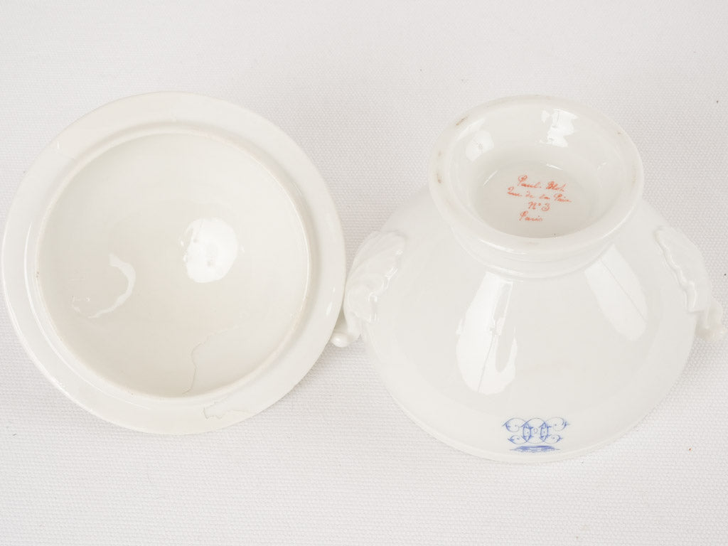 Miniature tureen w/ monogram 6¾"