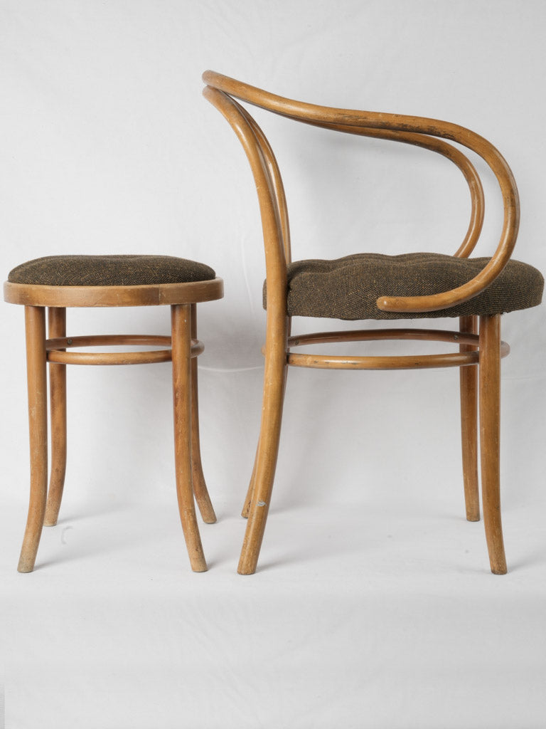 Aged tweed fabric chair upholstery