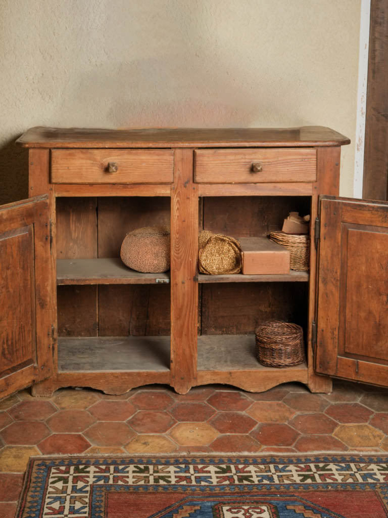Antique weathered pine storage unit