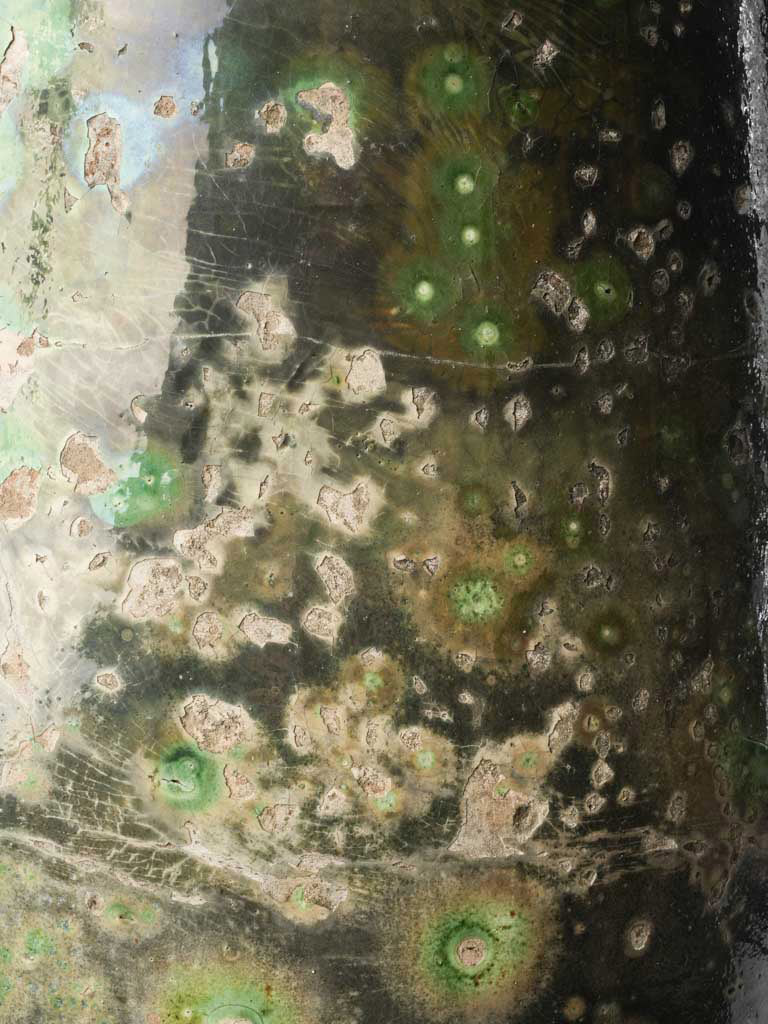 Artistic variegated patina jar