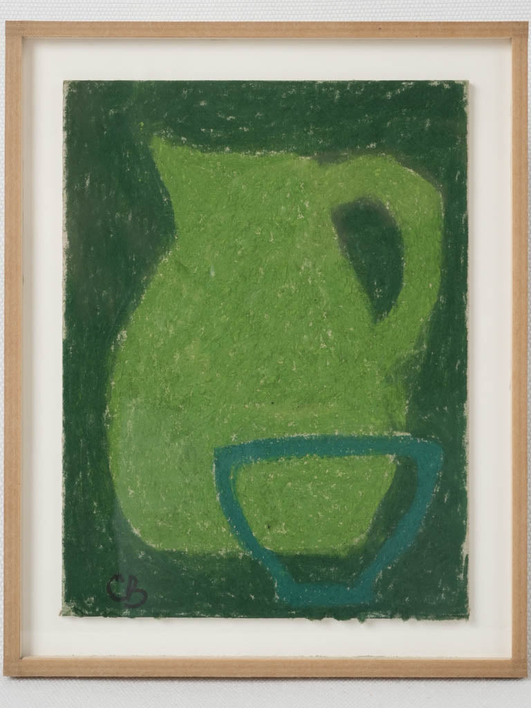 Vintage French still life pastel painting