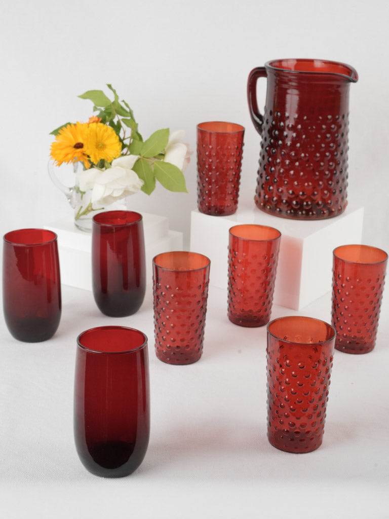 Festive spotted watermelon-red pitcher