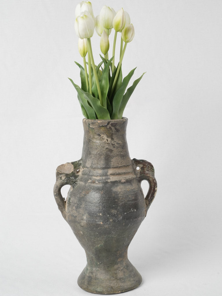 Rustic glazed terra cotta vase
