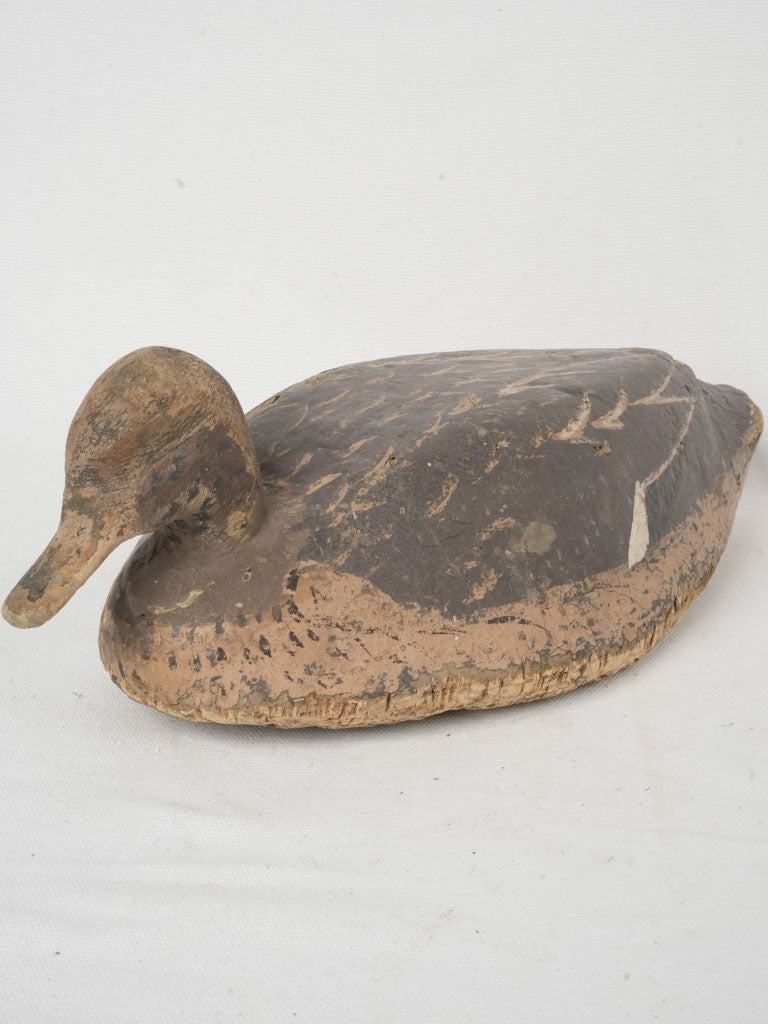 Antique rustic wooden duck decoy