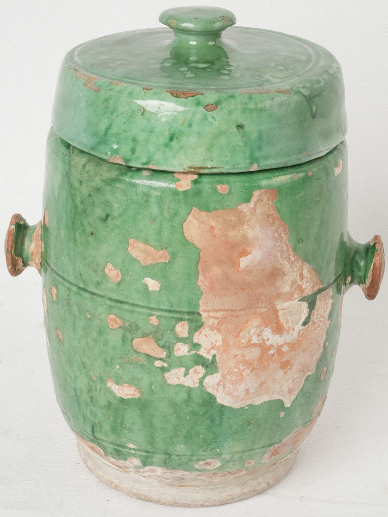Antique terracotta lidded container
