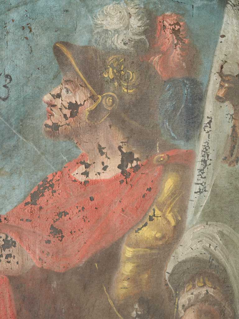 Time-worn historic religious portraits