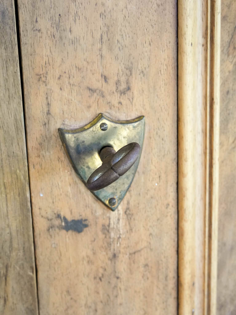 Aged pine French armoire cupboard