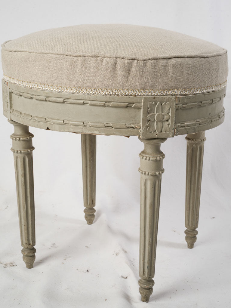 Elegant carved wood tabouret