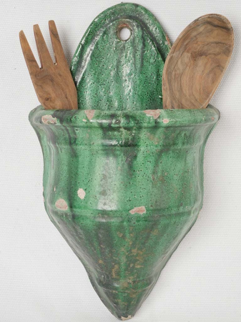 Vintage French glazed cutlery drainer