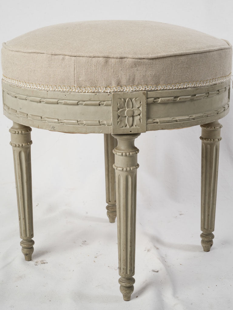 Vintage linen seat stool