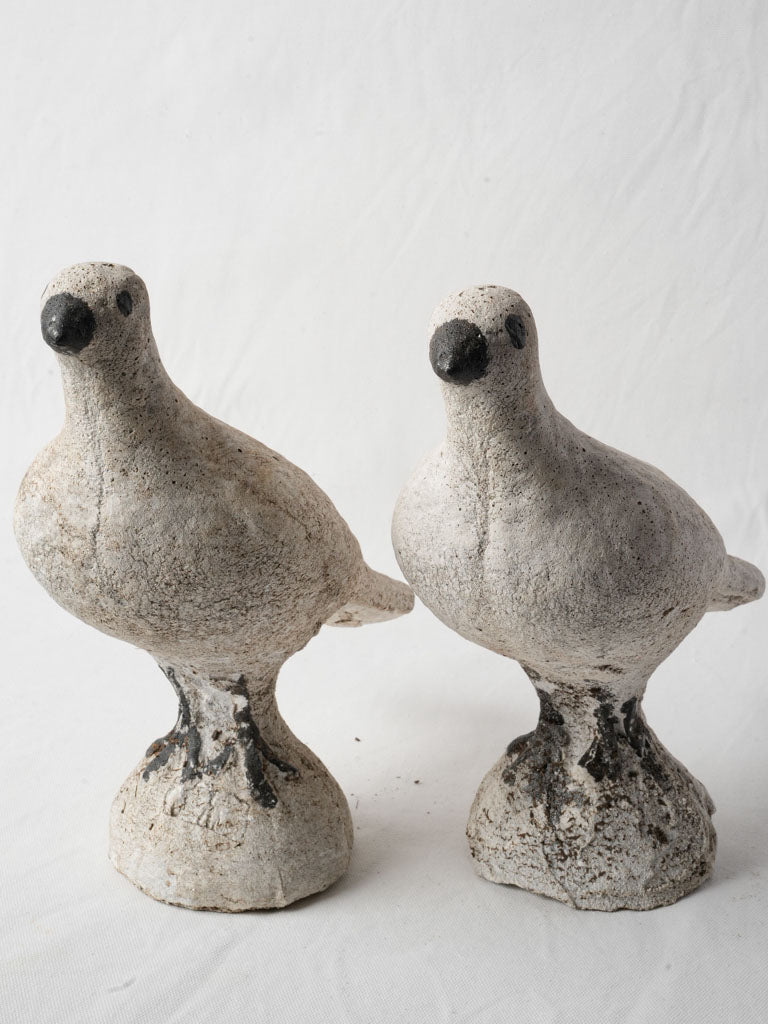 Exquisite hand-painted cement doves
