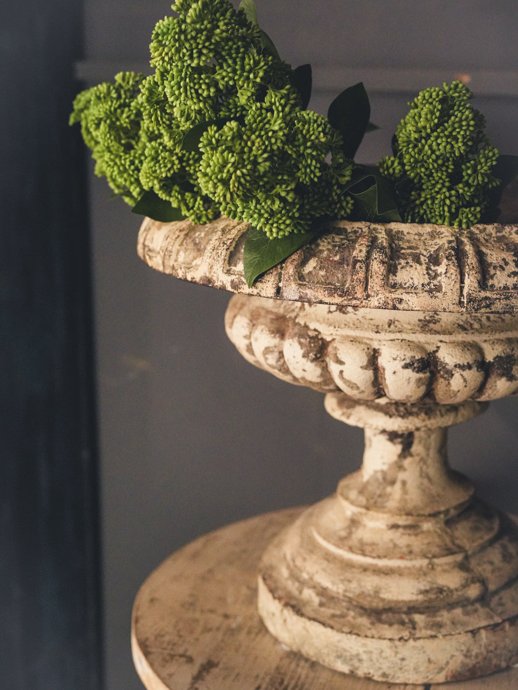 Elegant cast iron vases pair