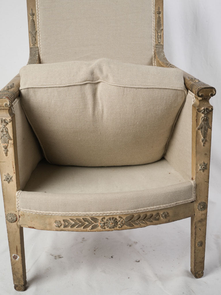 Slate-grey accented French armchair