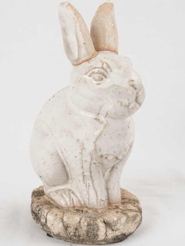 Charming vintage terracotta rabbit sculpture
