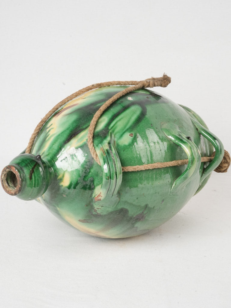 Striking multicolored glazed container
