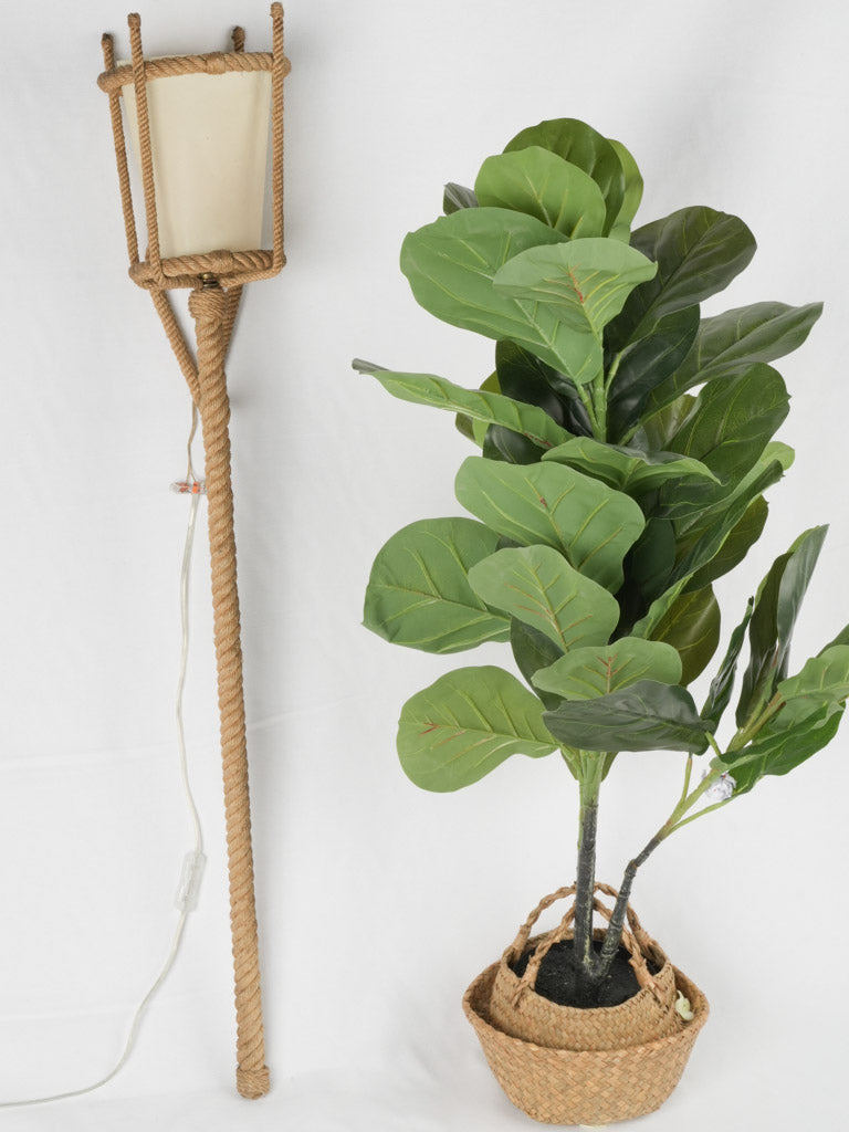 Antique braided rush sconce
