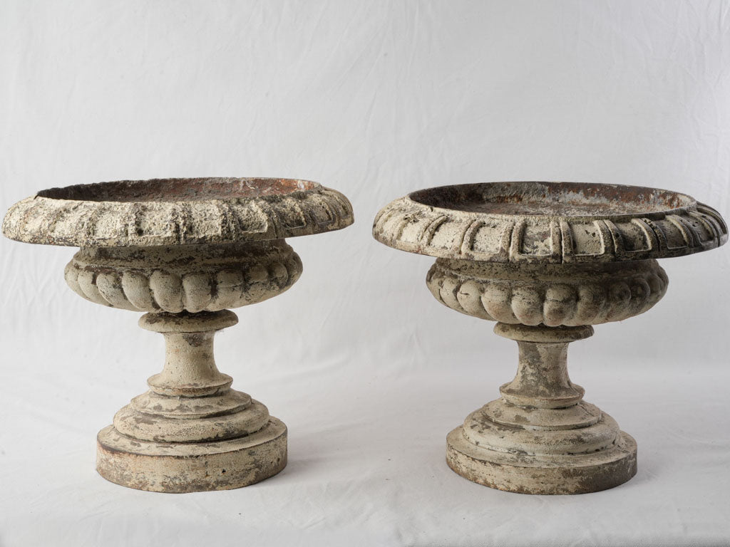 Rustic rusted surface garden pair