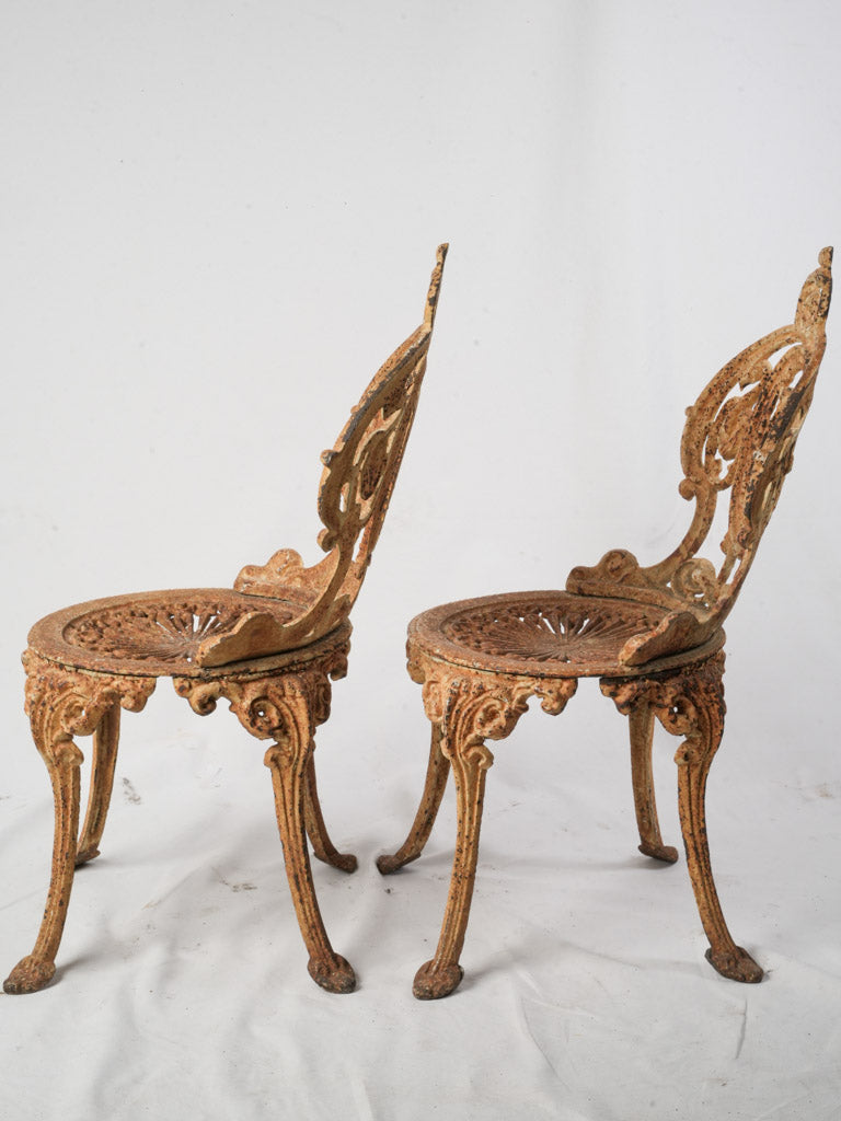 Ornate foliate apron chairs