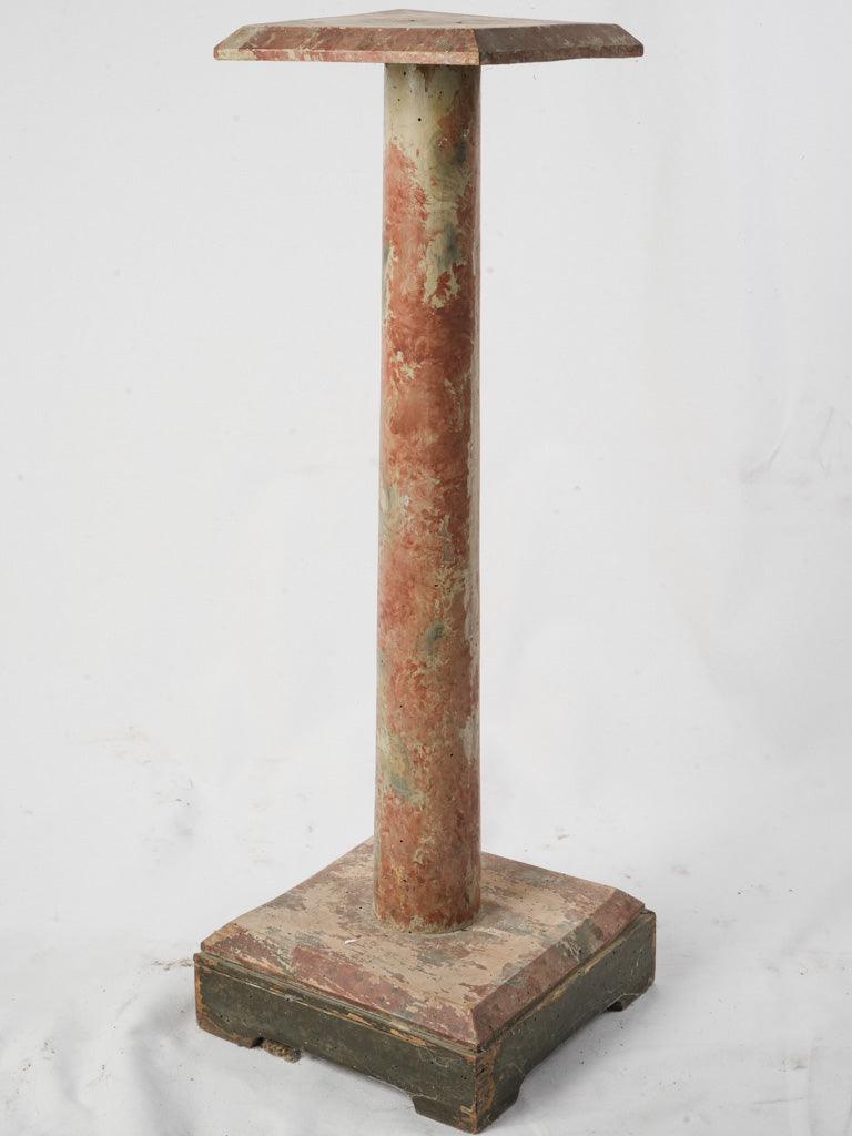Slender French Faux-Marbre Pedestal Circa 1900 - 33¾"