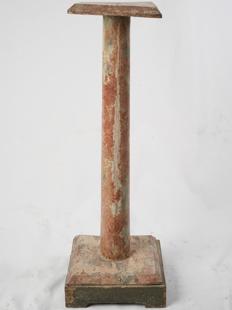 Slender French Faux-Marbre Pedestal Circa 1900 - 33¾"