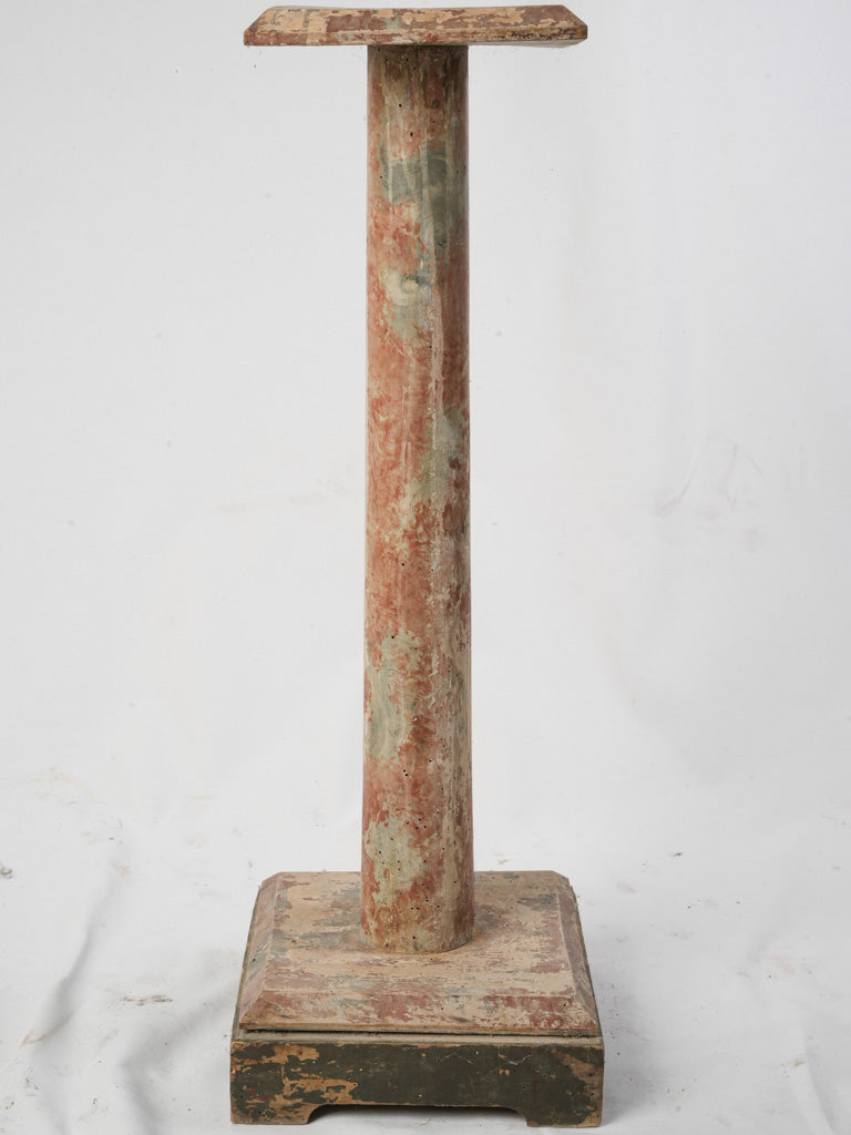Terracotta faux-marble pedestal