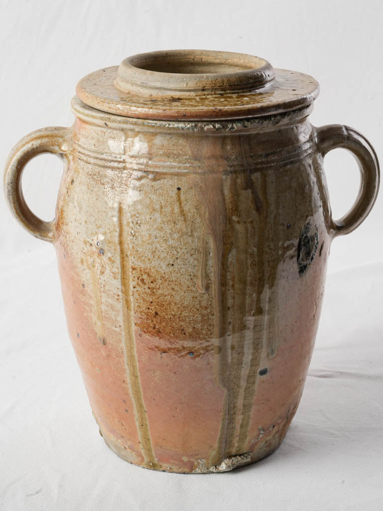 Earth-toned antique storage pot