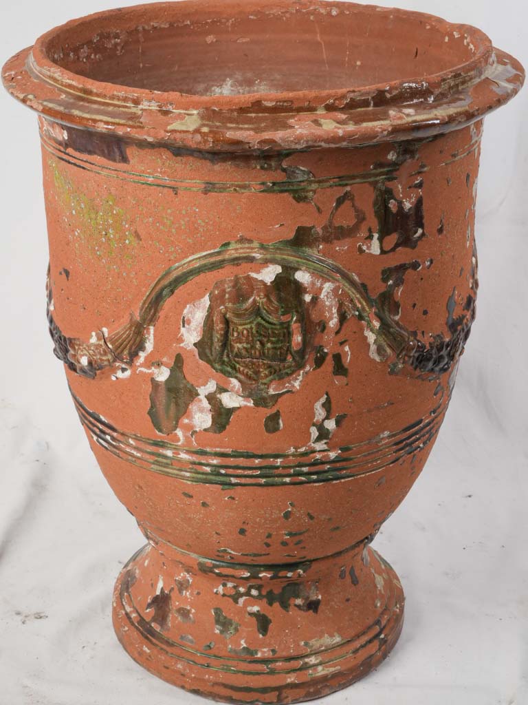 Rustic glazed Anduze urn