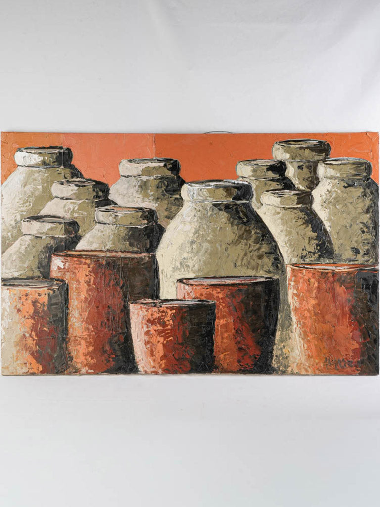 Substantial Still Life of Provençal Jars by Michele Alcaraz - 35¾" x 55"