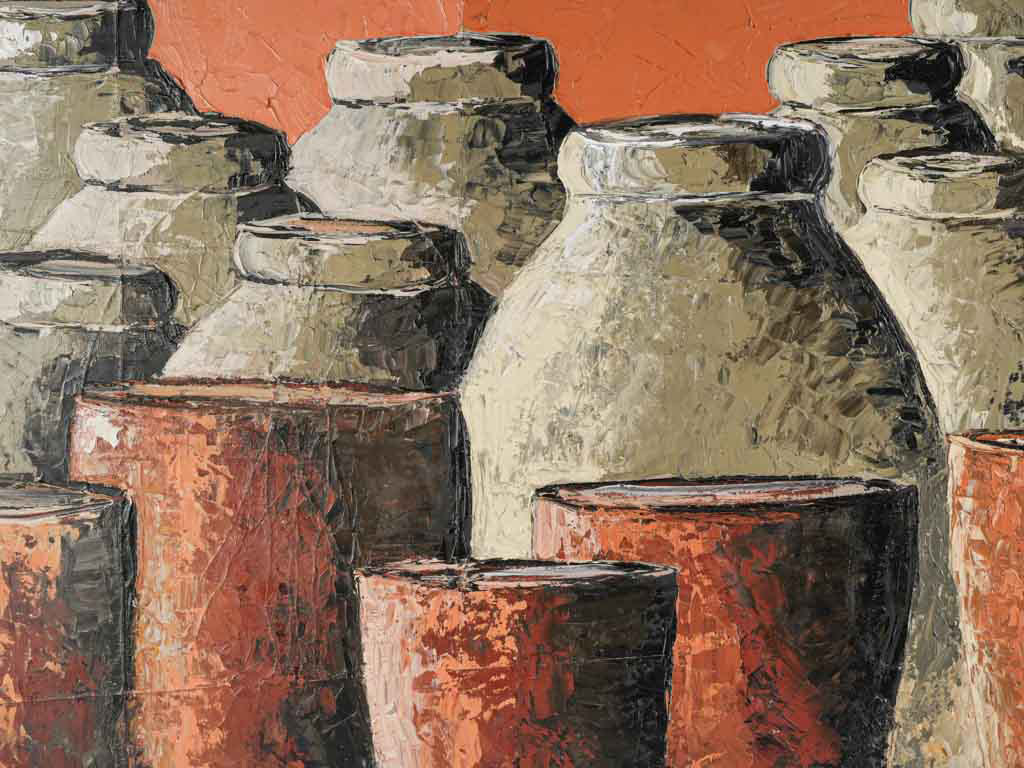 Sculptural impasto Provençal still life