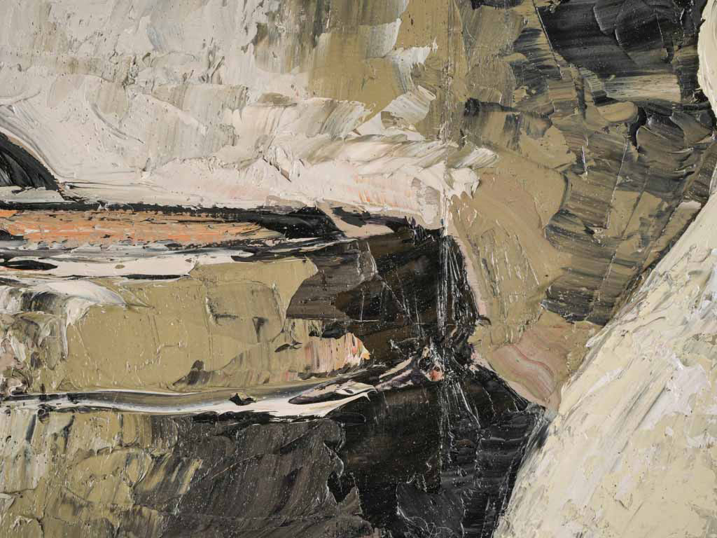 Sienna-toned contemporary art painting