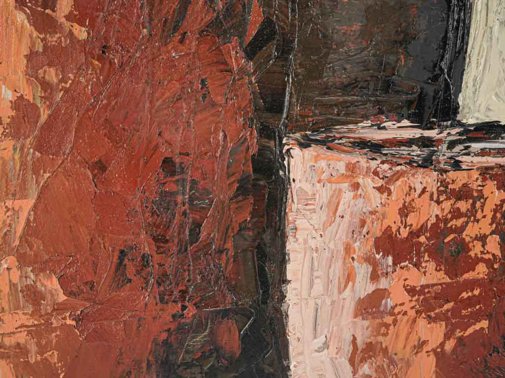 Limestone and terracotta abstract painting